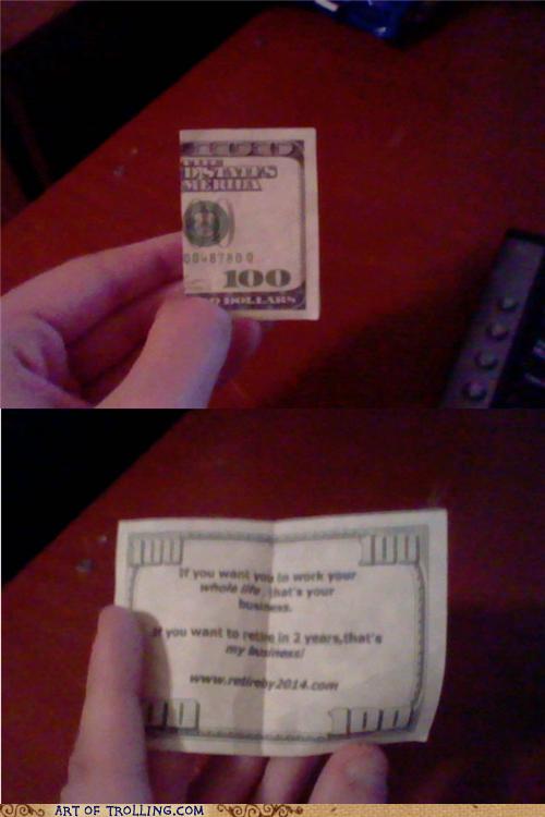 Money says some strange things.  Funny, Dollar bill, Funny memes