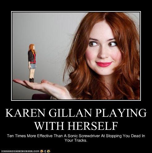 KAREN GILLAN PLAYING WITH HERSELF - Cheezburger - Funny 