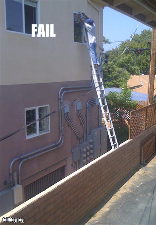 Ladder Safety FAIL - FAIL Blog - Funny Fails