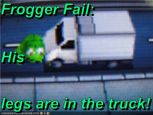 Frogger Fail: His legs are in the truck! - Cheezburger ...