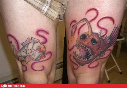 Ugliest Tattoos - Angler Fish - Bad tattoos of horrible fail situations