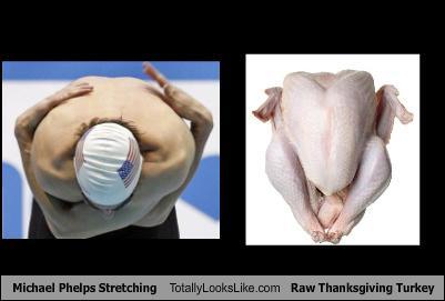 Tll Classics Michael Phelps Stretching Totally Looks Like Raw Thanksgiving Turkey Totally Looks Like