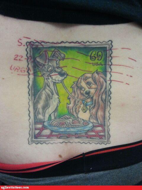 Lady and the Tramp Stamp - Ugliest Tattoos - funny tattoos | bad