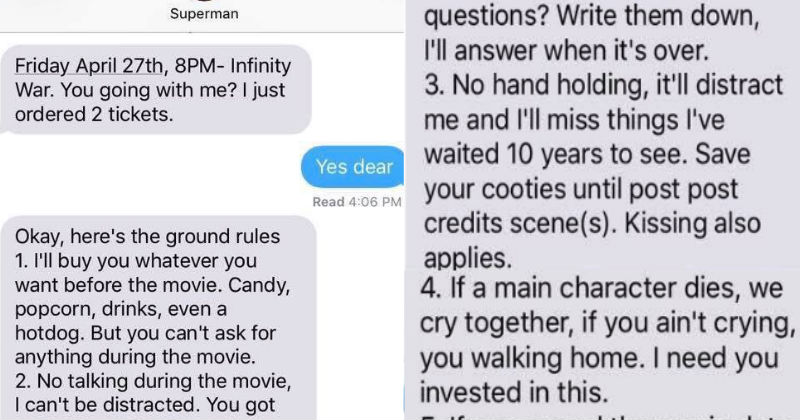 Boyfriend's Meticulously Detailed Rules For Movie Date Divides The ...