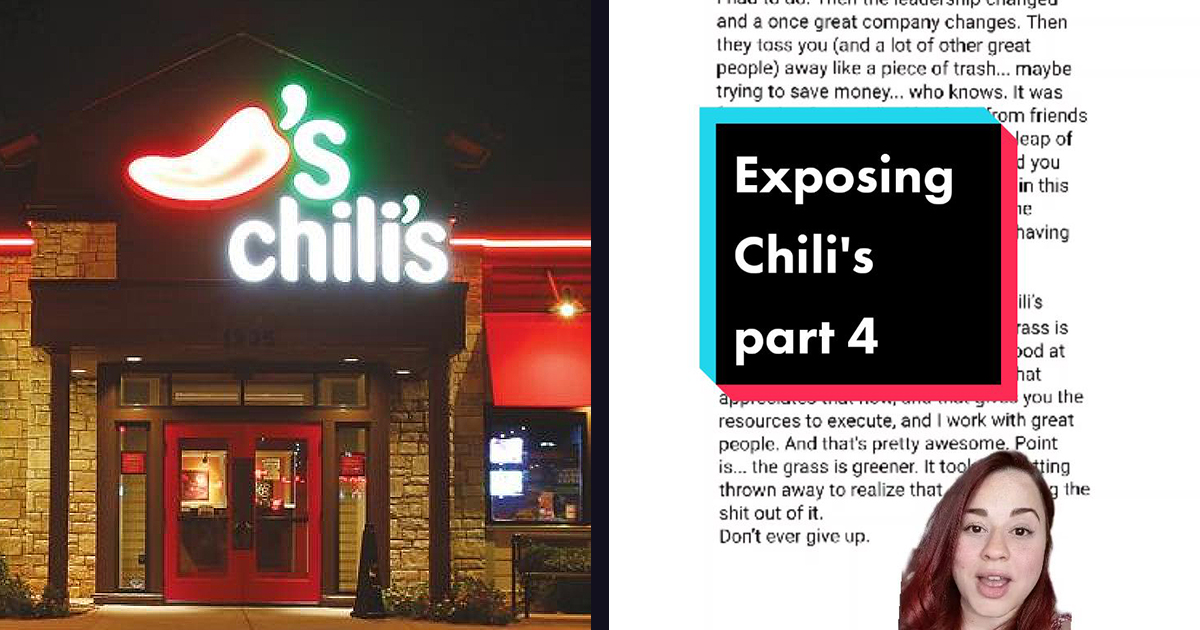 Ex-Chili's Employee Dedicates TikTok To Exposing Workplace Horror ...