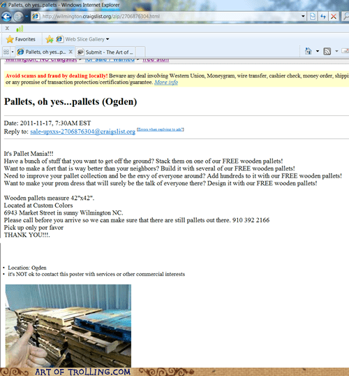 Pallet mania art of trolling troll trolling yahoo answers omegle