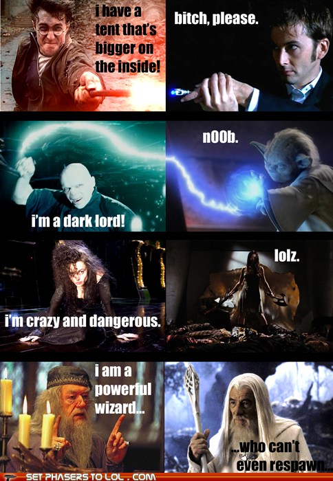 potter harry wars lord rings doctor memes serenity fandom funny lotr lol crossover than better why lolz firefly dumbledore hp