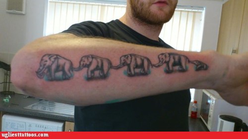 Ugliest Tattoos - human centipede - Bad tattoos of horrible fail