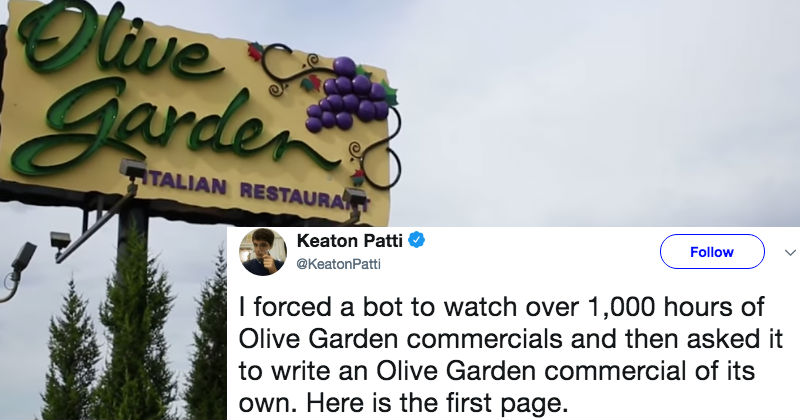 Bot Writes Epic Commercial For Olive Garden After Devouring 1 000
