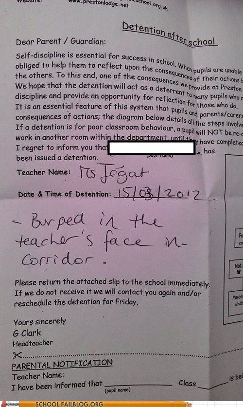 Grace jailed for not doing homework picture