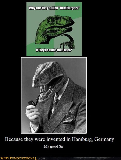 BECAUSE THEY WERE INVENTED IN HAMBURG, GERMANY - Very Demotivational