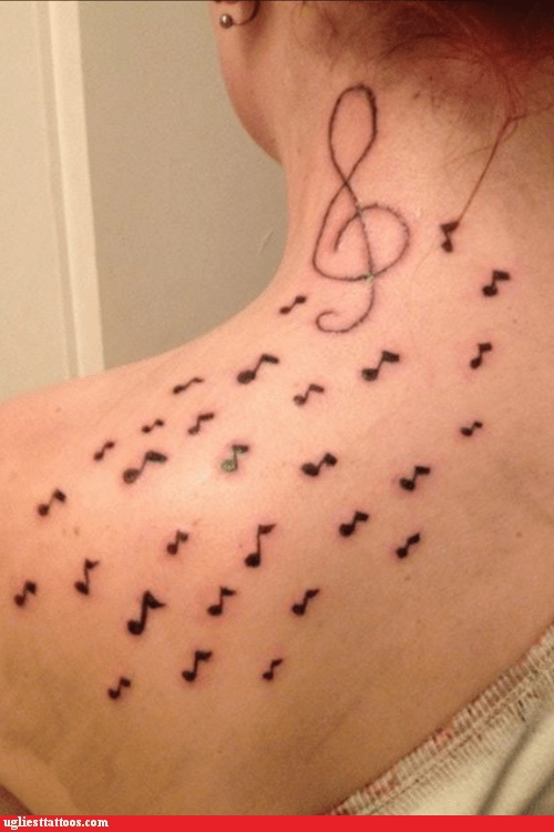 Must Be An Allergic Reaction To Bad Music - Ugliest Tattoos - funny tattoos  | bad tattoos | horrible tattoos | tattoo fail