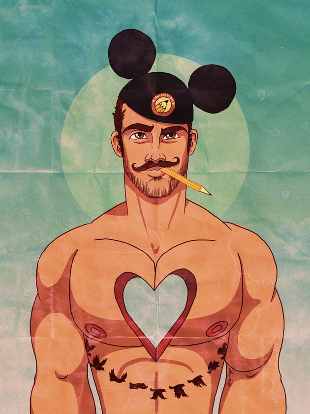 Mickey Mouse and Other Disney Classics Transformed Into Sexy Gay Men