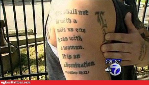 Clearly a Strict Follower of Leviticus - Ugliest Tattoos - funny tattoos