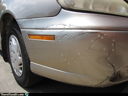 Automobile Acne - There, I Fixed It - white trash repairs