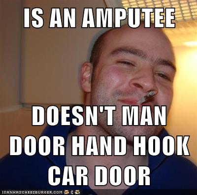 Is An Amputee Doesn T Man Door Hand Hook Car Door Memebase