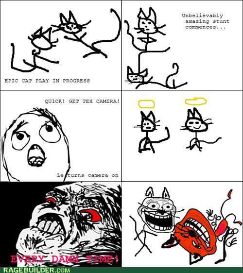 The Troll Cats KNOW When You're Watching... - Rage Comics - rage comics