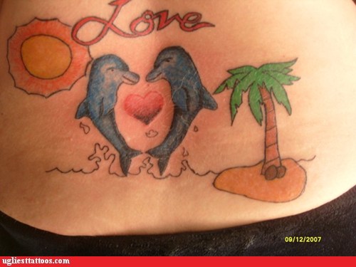 Ugliest Tattoos dolphins Bad tattoos of horrible fail