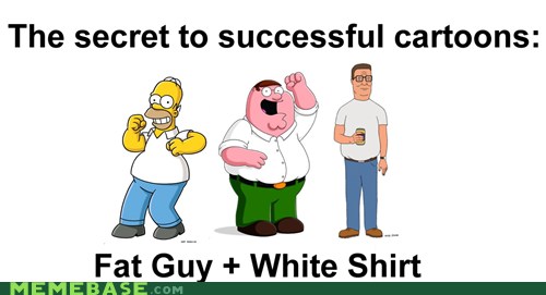 Fat Guy + White Shirts = Successful Cartoon - Memebase - Funny Memes