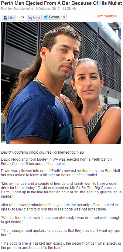 Mullet Me Drink Here Please Poorly Dressed Fashion Fail