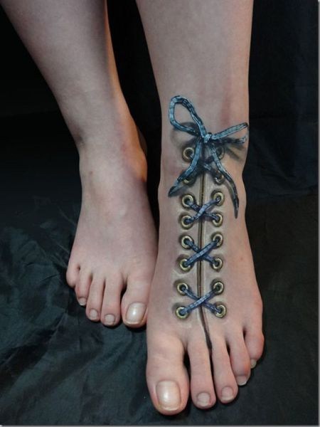Lace Up That Foot - Ugliest Tattoos - funny tattoos | bad tattoos