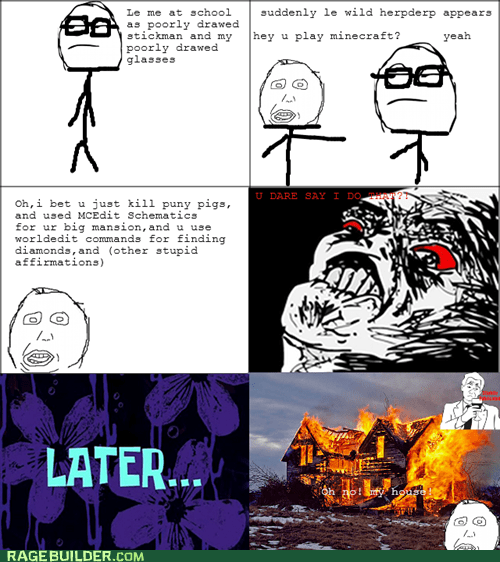 NEVER SAY IM A NOOB IN MINECRAFT - Rage Comics - rage comics