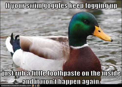 keep swim goggles from fogging