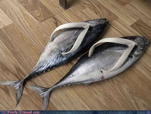 bass fish flip flops