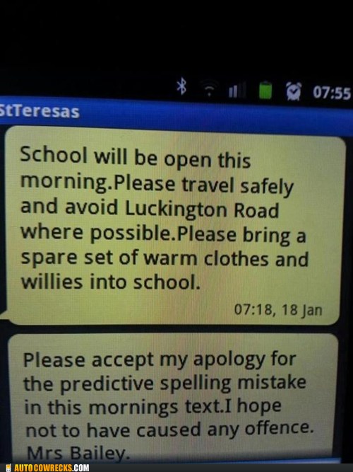 Predictive Text FAIL Autocowrecks Funny Collection Of FAIL 