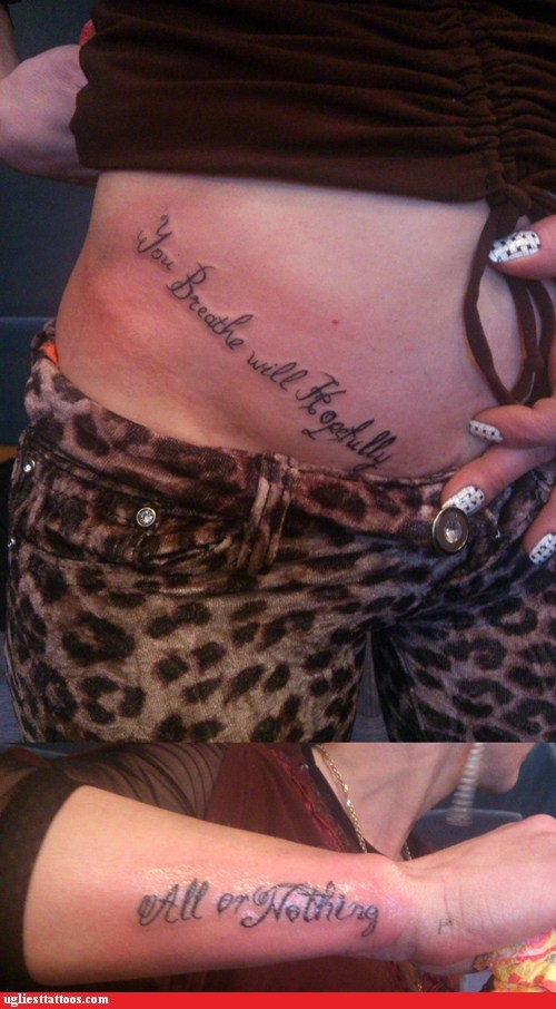 Ugliest Tattoos - Bad tattoos of horrible fail situations that are