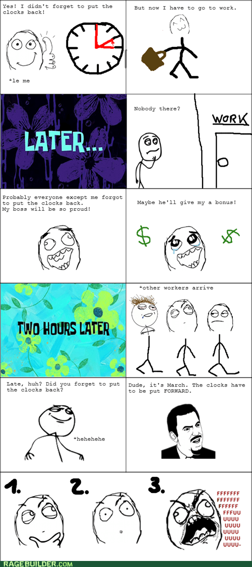 Clock Change - Rage Comics - rage comics