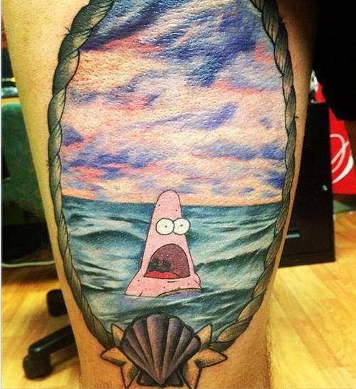 Ugliest Tattoos patrick starfish Bad tattoos of horrible fail