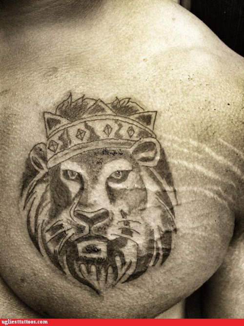 King Of The Jungle Ugliest Tattoos Funny Tattoos Bad Tattoos Horrible Tattoos Tattoo Fail