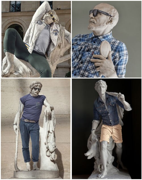 This Looks Shopped of the Day Classic Statues Dressed in Modern