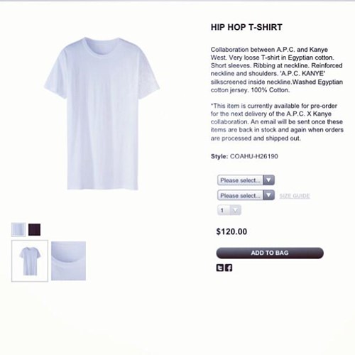 kanye west white t shirt price