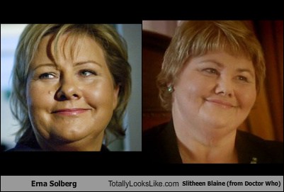 Erna Solberg Totally Looks Like Slitheen Blaine From Doctor Who Totally Looks Like
