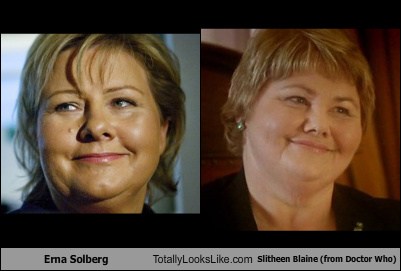 Erna Solberg Totally Looks Like Slitheen Blaine From Doctor Who Totally Looks Like