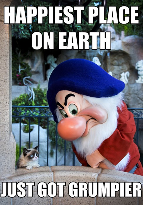 Grumpy Cat Meets Grumpy The Dwarf Memebase Funny Memes