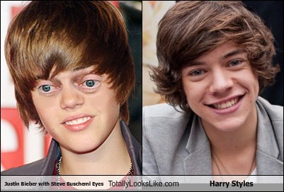 Justin Bieber with Steve Buscemi Eyes Totally Looks Like Harry