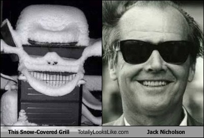 This Snow-Covered Grill Totally Looks Like Jack Nicholson - Totally ...