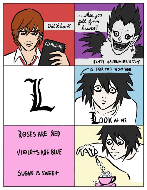 death note valentines day cards