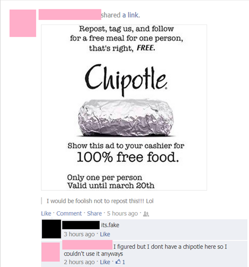 For Free Burritos, Anything is Worth it Failbook Failing On Facebook