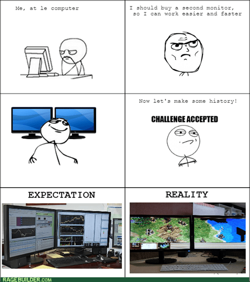 Dual Monitors - Rage Comics - rage comics