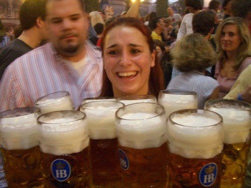 Can't Tell if She's Happy, or Straining to Hold All That Beer - After ...