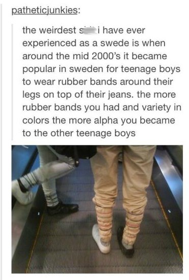 rubber band jeans trend