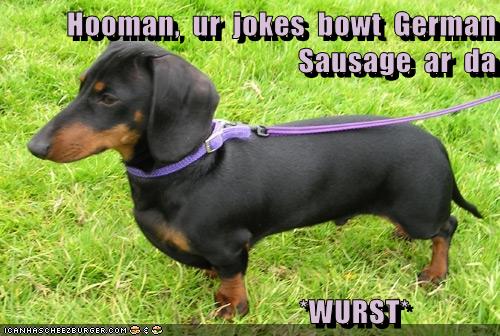 Hooman Ur Jokes Bowt German Sausage Ar Da Wurst I Has A - 