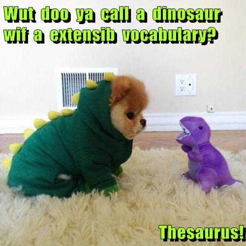 I Has A Hotdog - dinosaur - Funny Dog Pictures | Dog Memes | Puppy