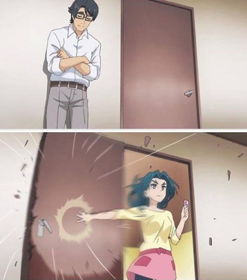 Life Tips: Never Stand Behind a Door - Cartoons & Anime - Anime