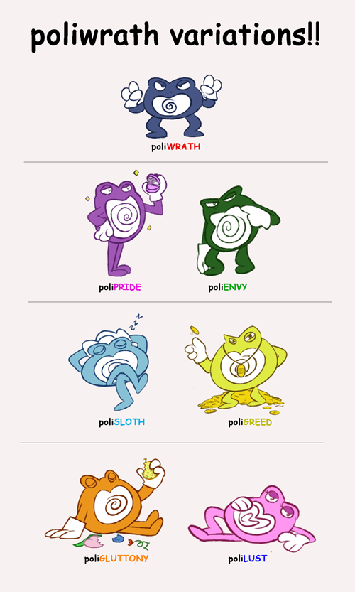 I realized that we have perfect representations of the seven deadly sins in  Pokémon : r/pokemon