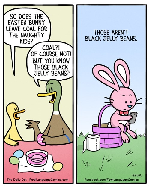 What Does the Easter Bunny Leave Bad Kids?  Comics 4koma comic